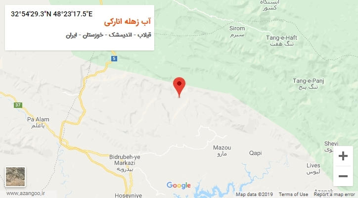 روستای آب زهله انارکی بر روی نقشه