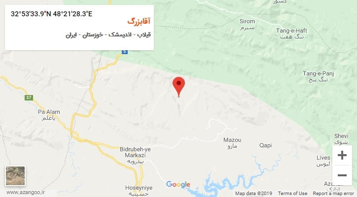 روستای آقابزرگ بر روی نقشه