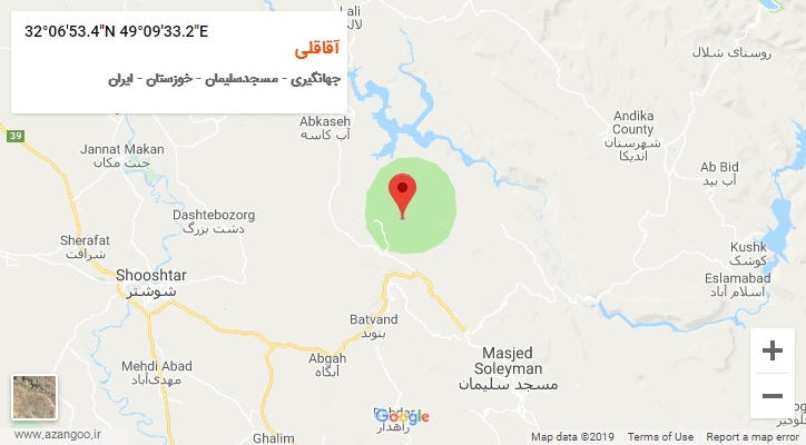 روستای آقاقلی بر روی نقشه