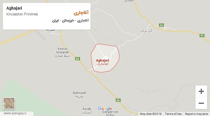دهستان آغاجاری بر روی نقشه