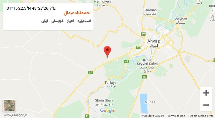 روستای احمدآبادعبدال بر روی نقشه
