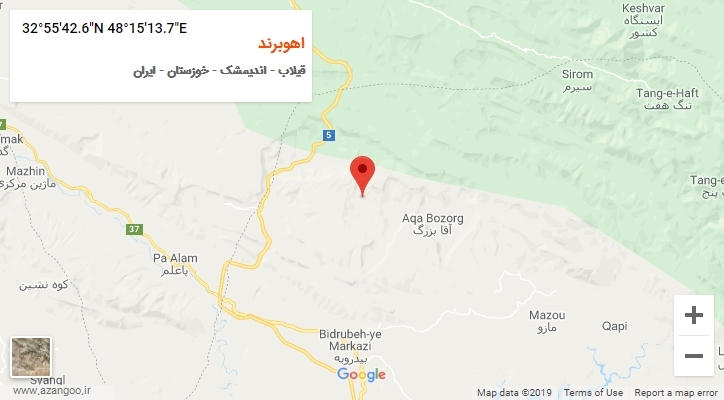 روستای اهوبرند بر روی نقشه