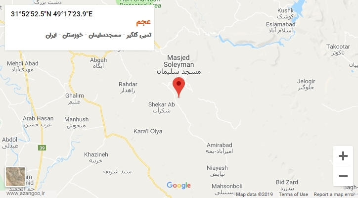 روستای عجم بر روی نقشه
