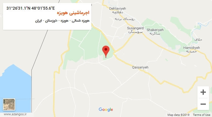 روستای اجرماشینی هویزه بر روی نقشه