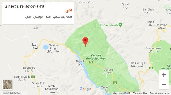 روستای اکای بر روی نقشه