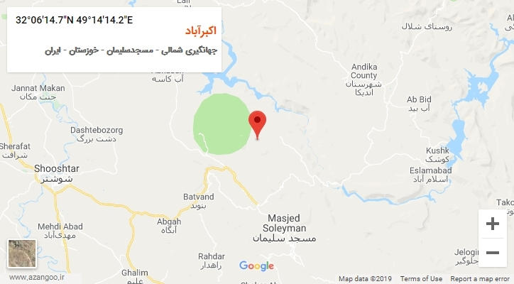 روستای اکبرآباد بر روی نقشه