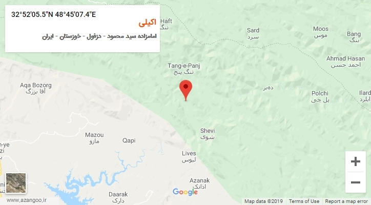 روستای اکیلی بر روی نقشه