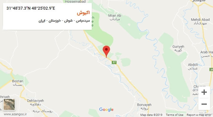 روستای اکیوش بر روی نقشه