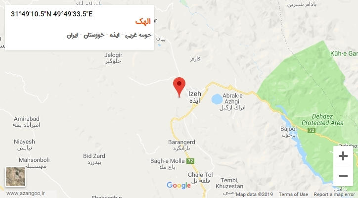 روستای الهک بر روی نقشه
