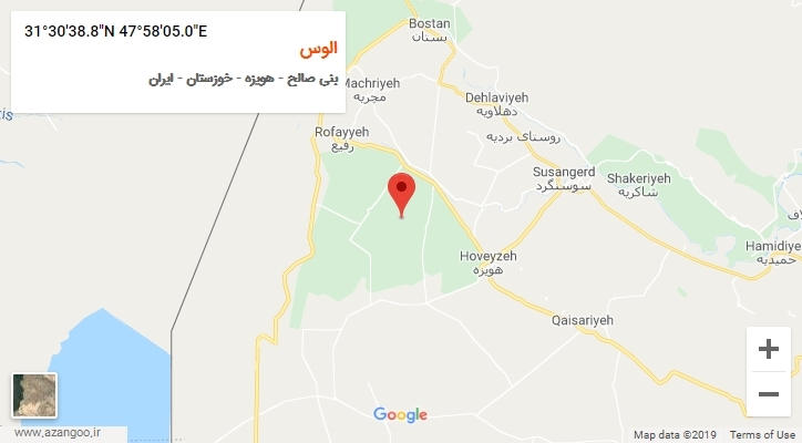 روستای الوس بر روی نقشه