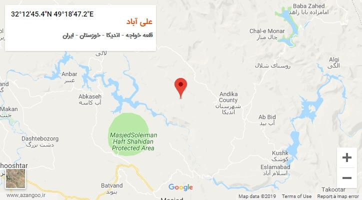 روستای علی آباد بر روی نقشه