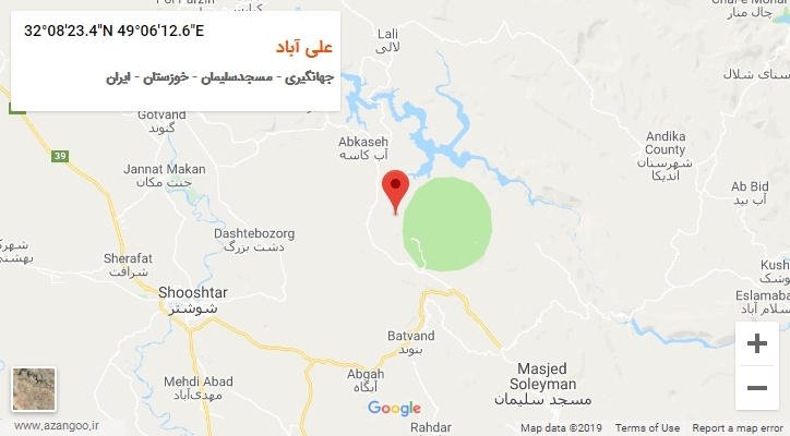روستای علی آباد بر روی نقشه