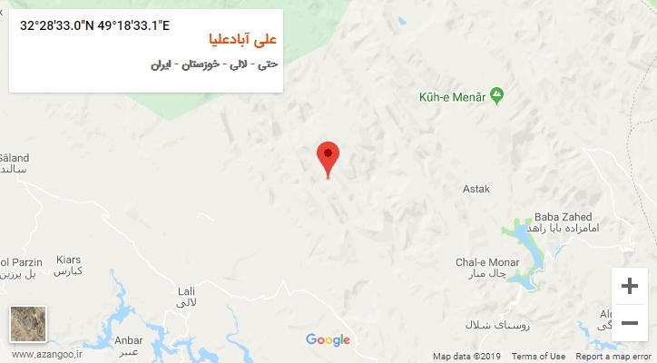 روستای علی آبادعلیا بر روی نقشه