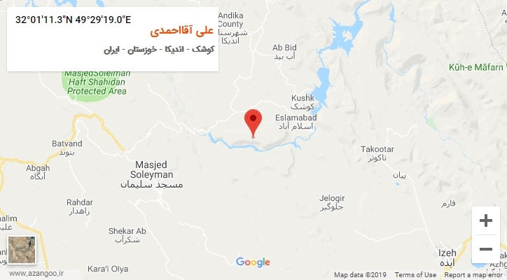 روستای علی آقااحمدی بر روی نقشه