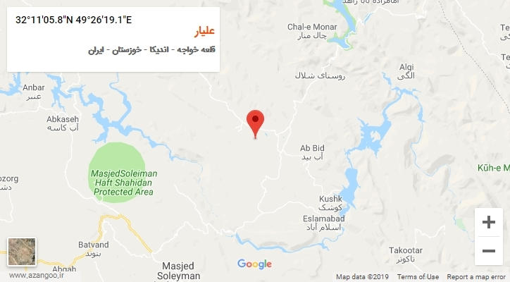 روستای علیار بر روی نقشه