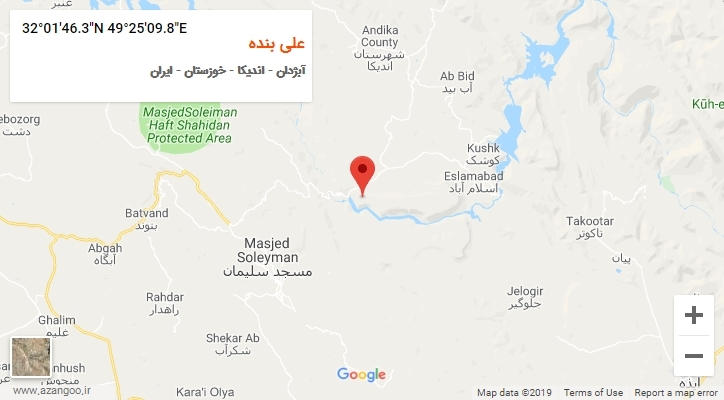 روستای علی بنده بر روی نقشه