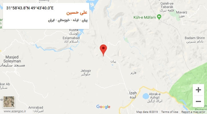 روستای علی حسین بر روی نقشه