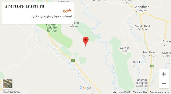 روستای علیوی بر روی نقشه