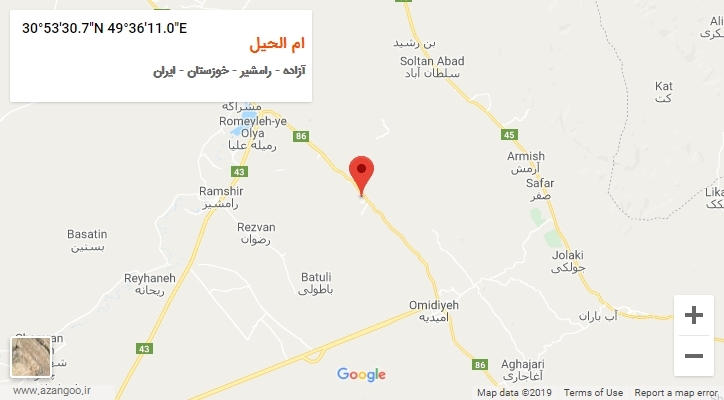 روستای ام الحیل بر روی نقشه