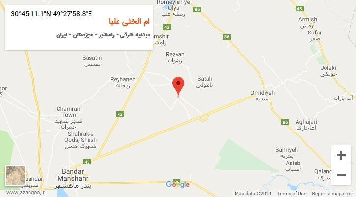 روستای ام الخثی علیا بر روی نقشه