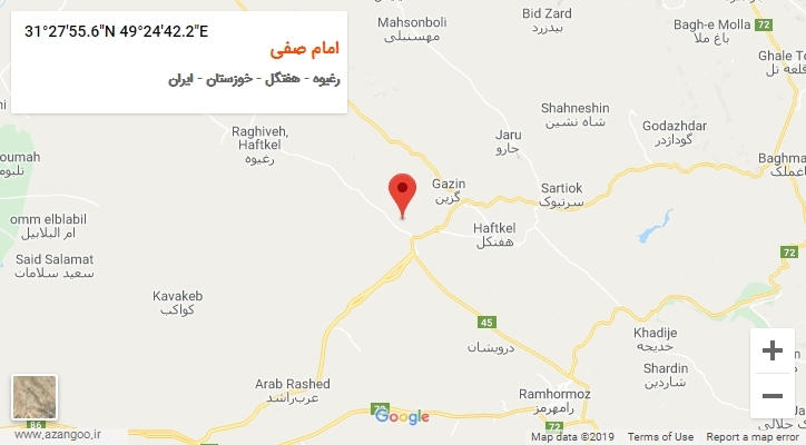 روستای امام صفی بر روی نقشه
