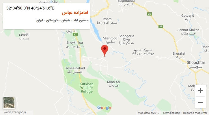 روستای امامزاده عباس بر روی نقشه