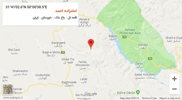 روستای امامزاده احمد بر روی نقشه