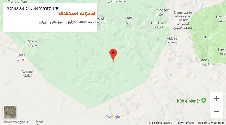 روستای امامزاده احمدفداله بر روی نقشه