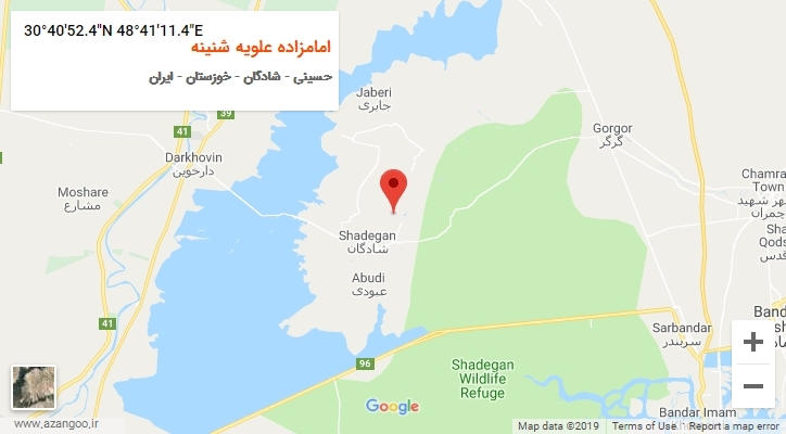 روستای امامزاده علویه شنینه بر روی نقشه