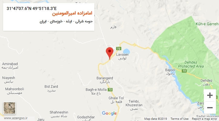 روستای امامزاده امیرالمومنین بر روی نقشه