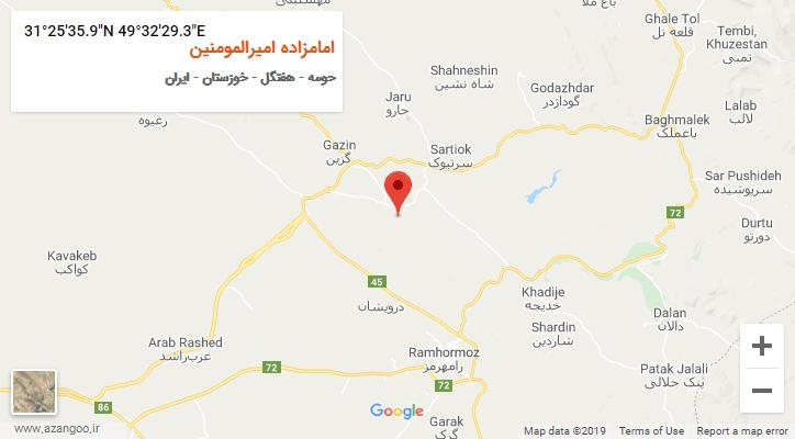 روستای امامزاده امیرالمومنین بر روی نقشه