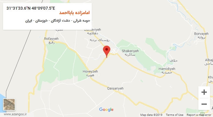 روستای امامزاده بابااحمد بر روی نقشه