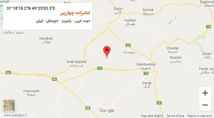 روستای امامزاده چهارپیر بر روی نقشه
