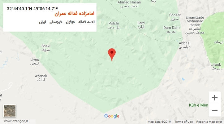 روستای امامزاده فداله عمران بر روی نقشه