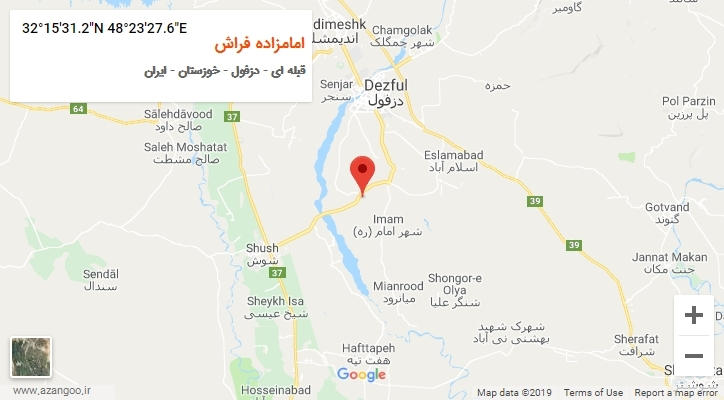 روستای امامزاده فراش بر روی نقشه