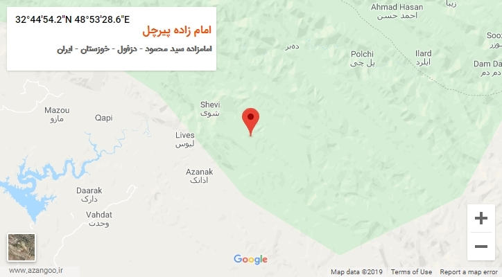 روستای امام زاده پیرچل بر روی نقشه