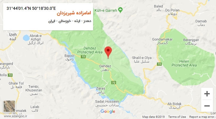 روستای امامزاده شیریزدان بر روی نقشه