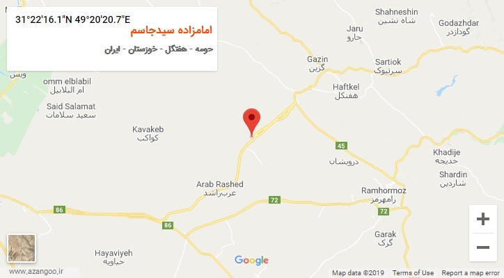 روستای امامزاده سیدجاسم بر روی نقشه