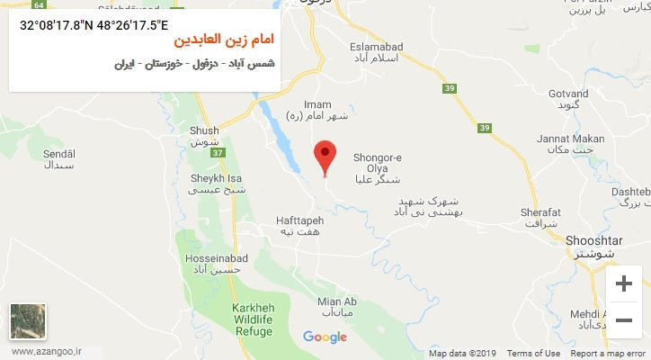 روستای امام زین العابدین بر روی نقشه