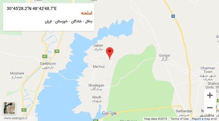 روستای املحه بر روی نقشه