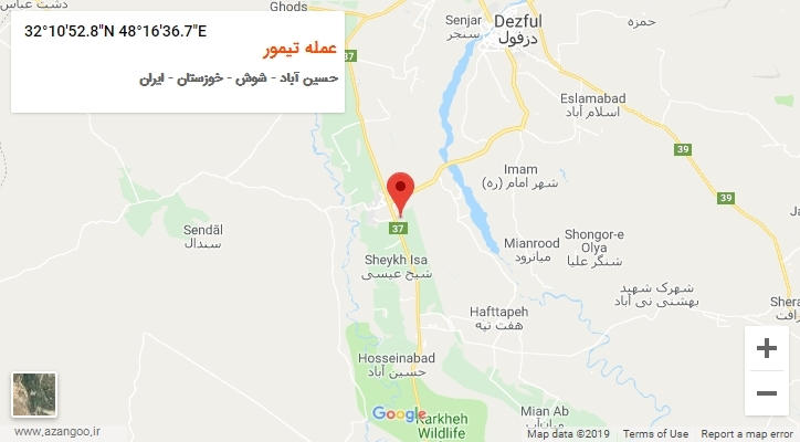 روستای عمله تیمور بر روی نقشه