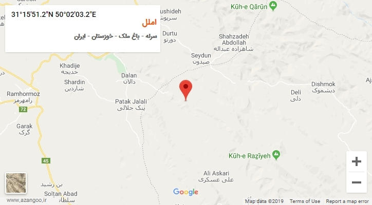 روستای املل بر روی نقشه