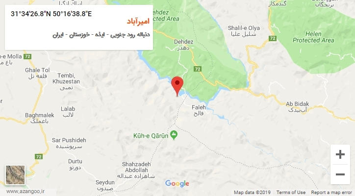 روستای امیرآباد بر روی نقشه