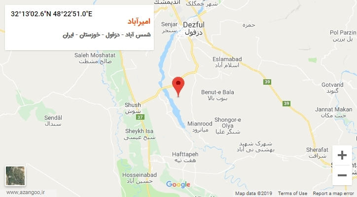 روستای امیرآباد بر روی نقشه