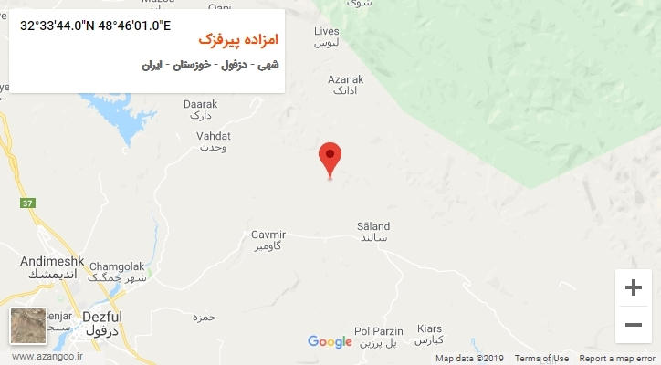 روستای امزاده پیرفزک بر روی نقشه
