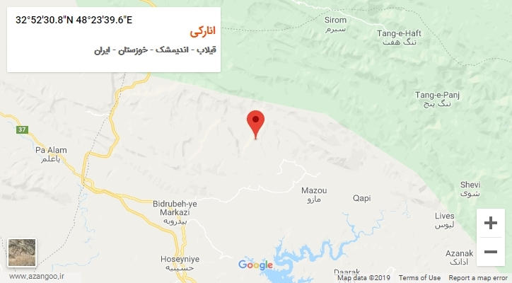 روستای انارکی بر روی نقشه