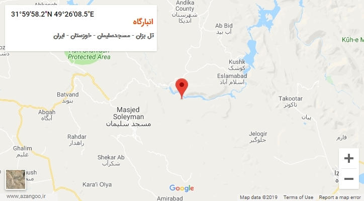 روستای انبارگاه بر روی نقشه