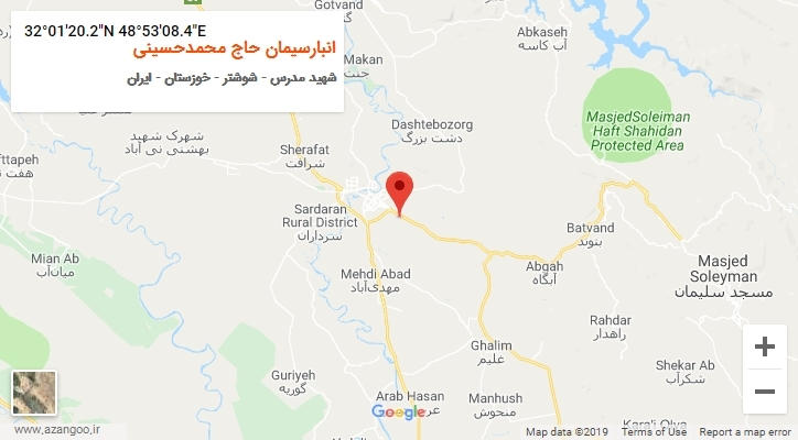 روستای انبارسیمان حاج محمدحسینی بر روی نقشه