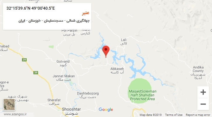 روستای عنبر بر روی نقشه