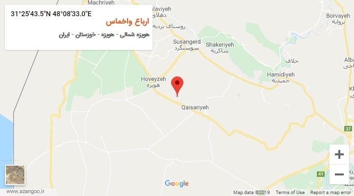 روستای ارباع واخماس بر روی نقشه